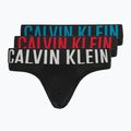 Slipy męskie Calvin Klein 000NB3607A Hip Brief 3 pary black w/oatmeal logo/black w/age