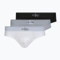 Slipy męskie Calvin Klein LV00NB4471 Hip Brief 3 pary black/misty grey/white