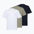 Koszulka męska Tommy Hilfiger Cotton Short 3 pack navy blue/utility sage/white