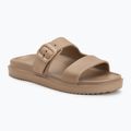 Klapki damskie Tommy Hilfiger Double Strap Sandal Pearl safari canvas pearlized