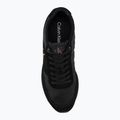 Buty męskie Calvin Klein HM0HM02212 Retro Runner Bans Leather Suede triple black/adrenaline rush 5