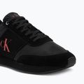 Buty męskie Calvin Klein HM0HM02212 Retro Runner Bans Leather Suede triple black/adrenaline rush 7