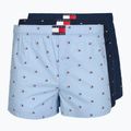 Bokserki męskie Tommy Hilfiger Woven Boxer Print 3 pack chambray flag/carb navy/c navy flag