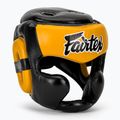 Kask bokserski Fairtex Diagonal Vision Sparring Headguard - Full Head Coverage black/yellow