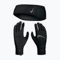 Zestaw opaska + rękawiczki damski Nike Essential Running black/black/silver 9