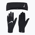 Zestaw opaska + rękawiczki damski Nike Essential Running black/black/silver