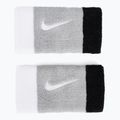 Frotki na nadgarstek Nike Swoosh Doublewide Wristbands 2 szt. lt smoke grey/black/white 2