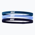 Opaska na głowę Nike Elastic Headbands 2.0 3 szt. industrial blue/university blue/purple ink