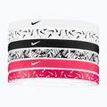 Opaski na głowę Nike Headbands Printed 6 szt. white/aster pink/black