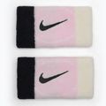 Frotki na nadgarstek Nike Swoosh Doublewide Wristbands 2 szt. pink foam/coconut milk/black