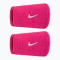 Frotki na nadgarstek Nike Swoosh Classic Doublewide Wristbands 2 szt vivid pink/white