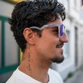 Okulary przeciwsłoneczne Oakley Frogskins Hybrid matte trans lilac/clear prizm violet 8