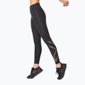 Legginsy treningowe damskie 2XU Force Mid-Rise Compression black/gold 3