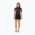 Pianka do pływania damska Rip Curl Omega 2/2 mm Back Zip Springsuit black/pink 2