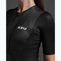 Kombinezon triathlonowy damski 2XU Aero Hex Sleeved black/white 3