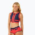 Góra od stroju kąpielowego Rip Curl Coco Short Sleeve Vest red/dark blue 4