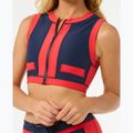 Góra od stroju kąpielowego Rip Curl Coco Short Sleeve Vest red/dark blue 5