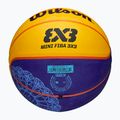 Piłka do koszykówki dziecięca Wilson Fiba 3X3 Mini Paris 2024 blue/yellow rozmiar 3 5