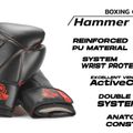 Rękawice bokserskie DBX BUSHIDO "Hammer - Red" Muay Thai czarne/czerwone 20