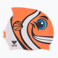 Czepek pływacki dziecięcy TYR Charactyr Happy Fish Cap pomarańczowy LCSHFISH