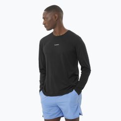 Longsleeve do biegania męski Salomon SHAKEout Core deep black