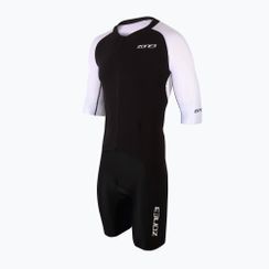 Kombinezon triathlonowy męski ZONE3 Lava Long Distance Full Zip Aero Suit black/white/red