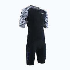 Kombinezon triathlonowy męski ZONE3 Lava Short Sleeve Trisuit white/gravel