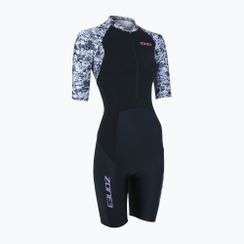Kombinezon triathlonowy damski ZONE3 Lava Short Sleeve Trisuit white/gravel