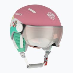 Kask narciarski dziecięcy HEAD Maja Visor Paw Jr pink/silver red