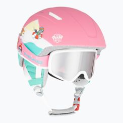 Kask narciarski dziecięcy HEAD Maja Set Paw + Gogle Jr pink/silver red