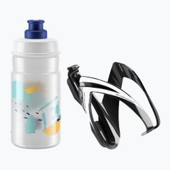 Zestaw rowerowy Elite CEO Kit Jet koszyk + bidon 350 ml black glossy/white graphics/clear/logo blue