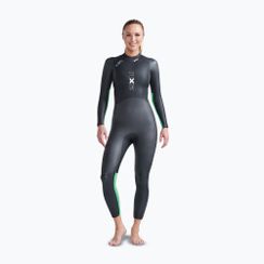 Pianka triathlonowa damska 2XU Propel Openwater black/bright green