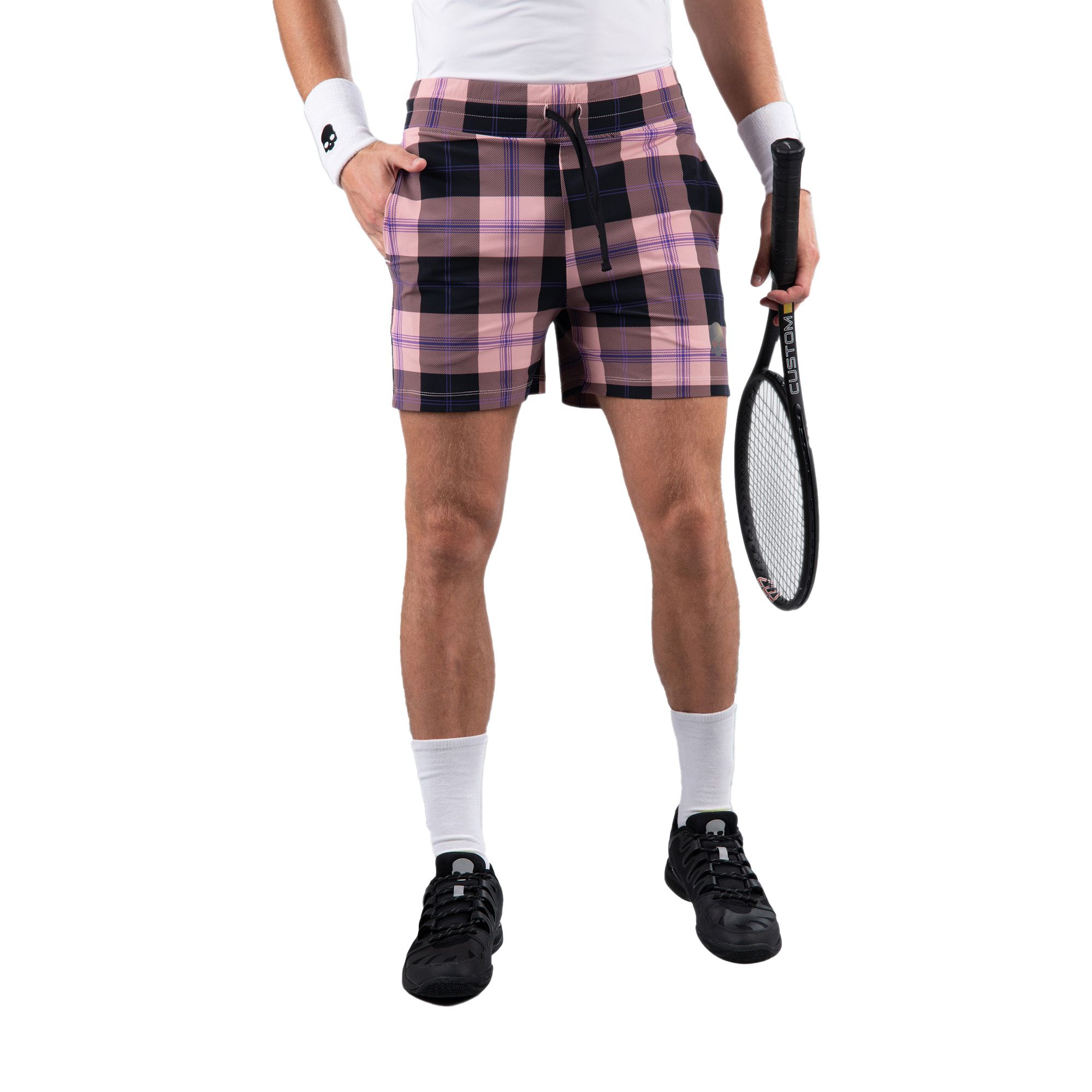 Spodenki tenisowe męskie HYDROGEN Tartan Dis. pink/black 