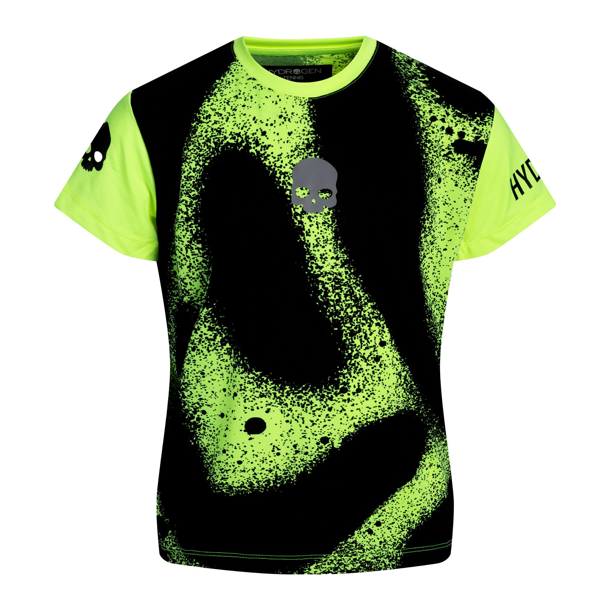 Koszulka tenisowa dziecięca HYDROGEN Spray Tech fluorescent yellow 