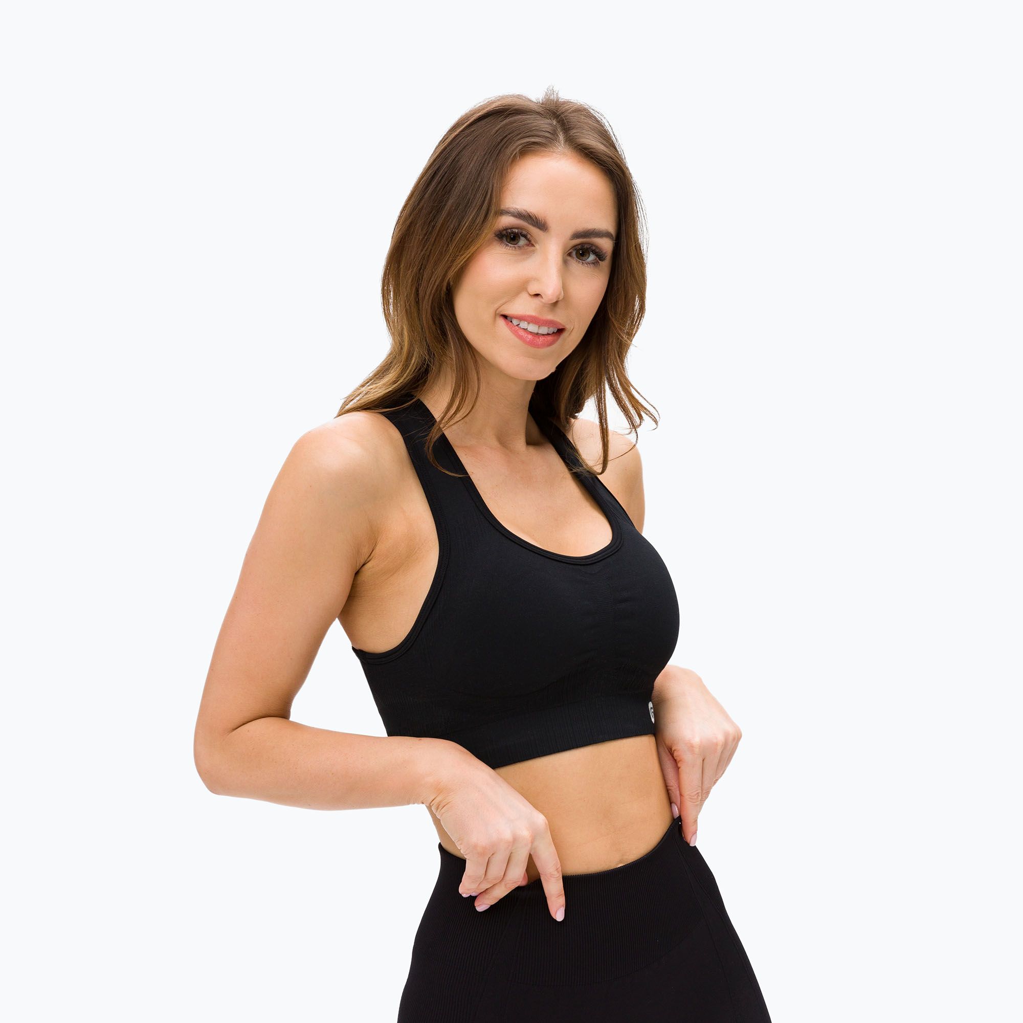 Biustonosz treningowy Gym Glamour Push Up black 