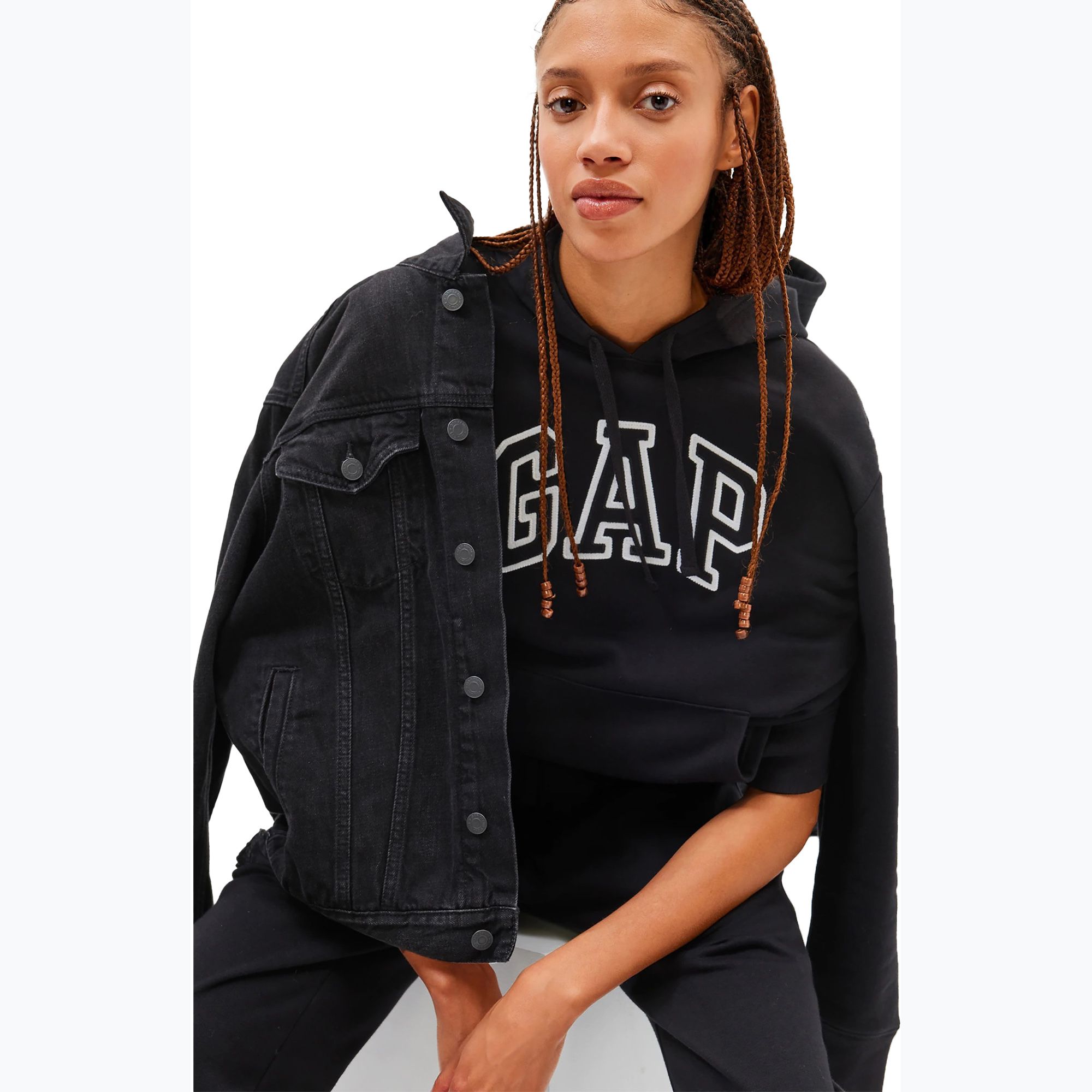 Bluza damska GAP V-Gap Heritage PO HD true black 