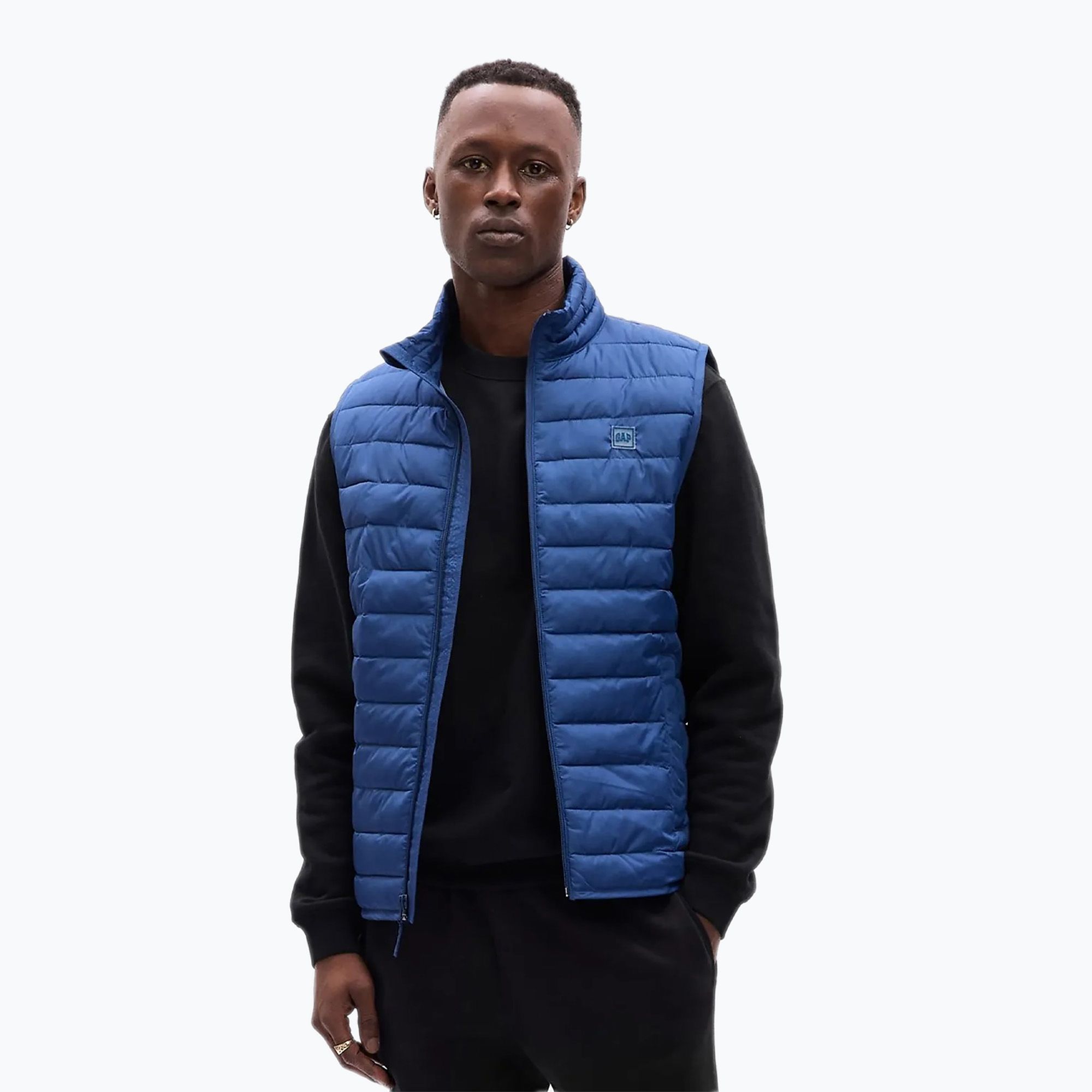 Bezrękawnik męski GAP V-Frch Logo Puffer blue track 