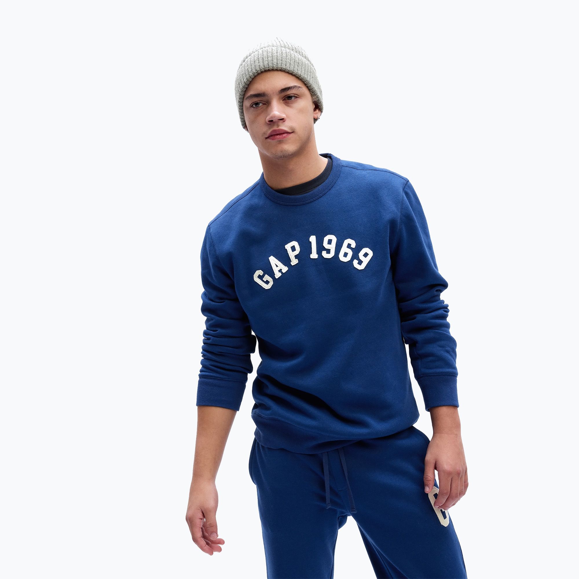 Bluza męska GAP 1969 Logo Crewneck pangea blue 