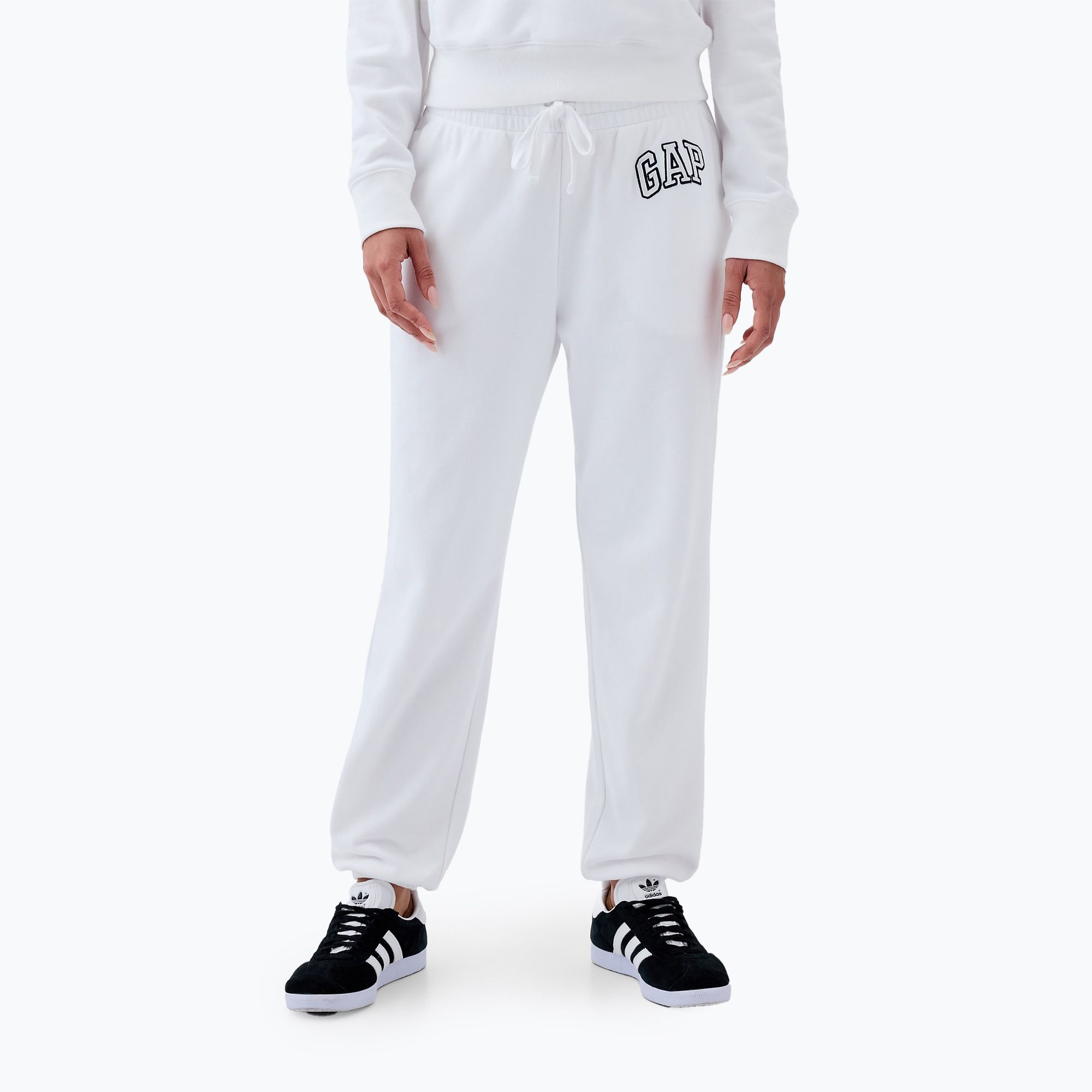 Spodnie damskie GAP French Logo Jogger optic white 