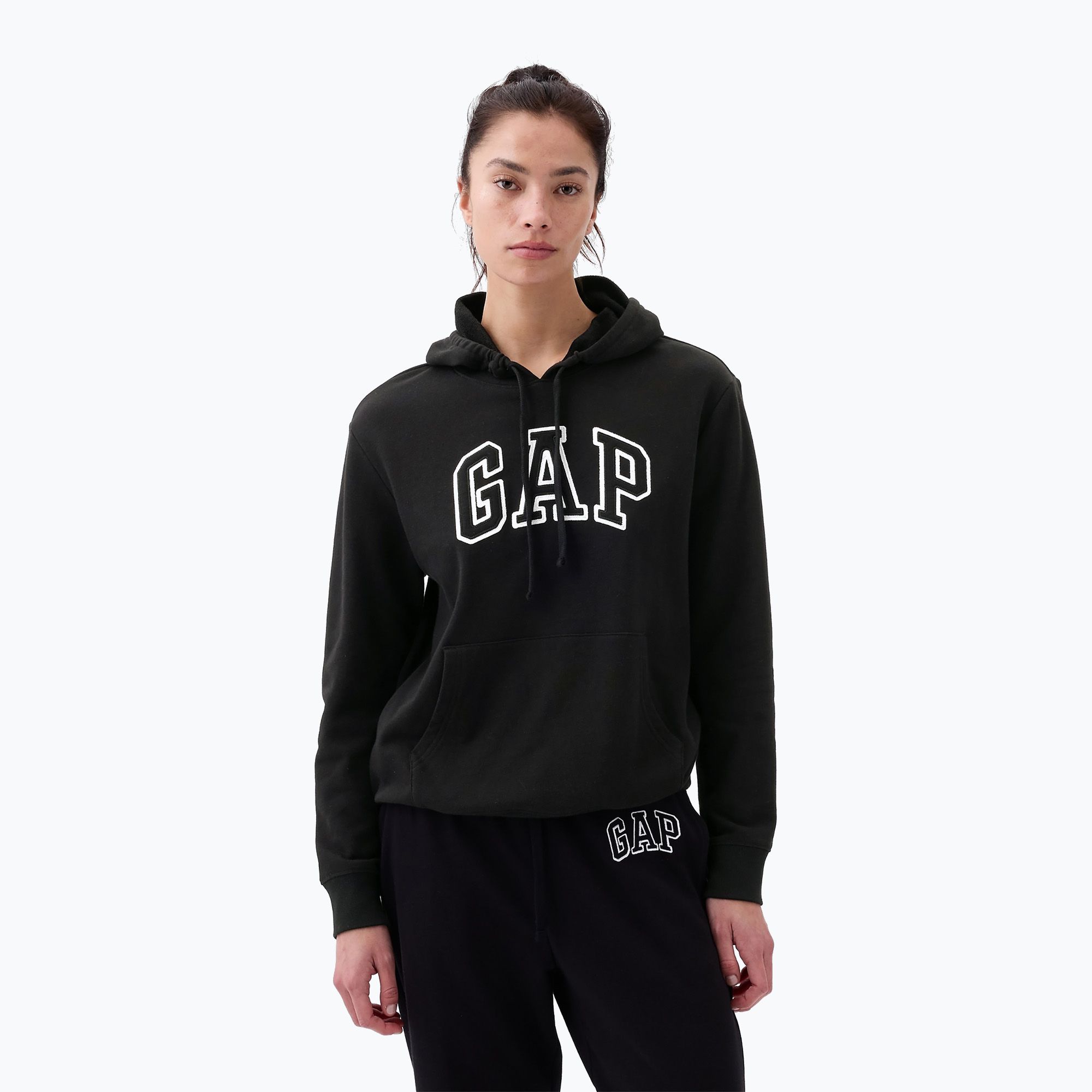 Bluza damska GAP Heritage French Logo Hoodie true black 