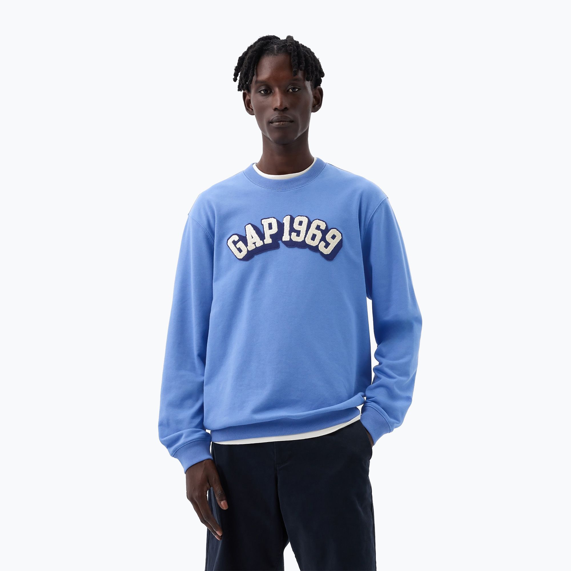 Bluza męska GAP Logo 1969 Crewneck cabana blue 