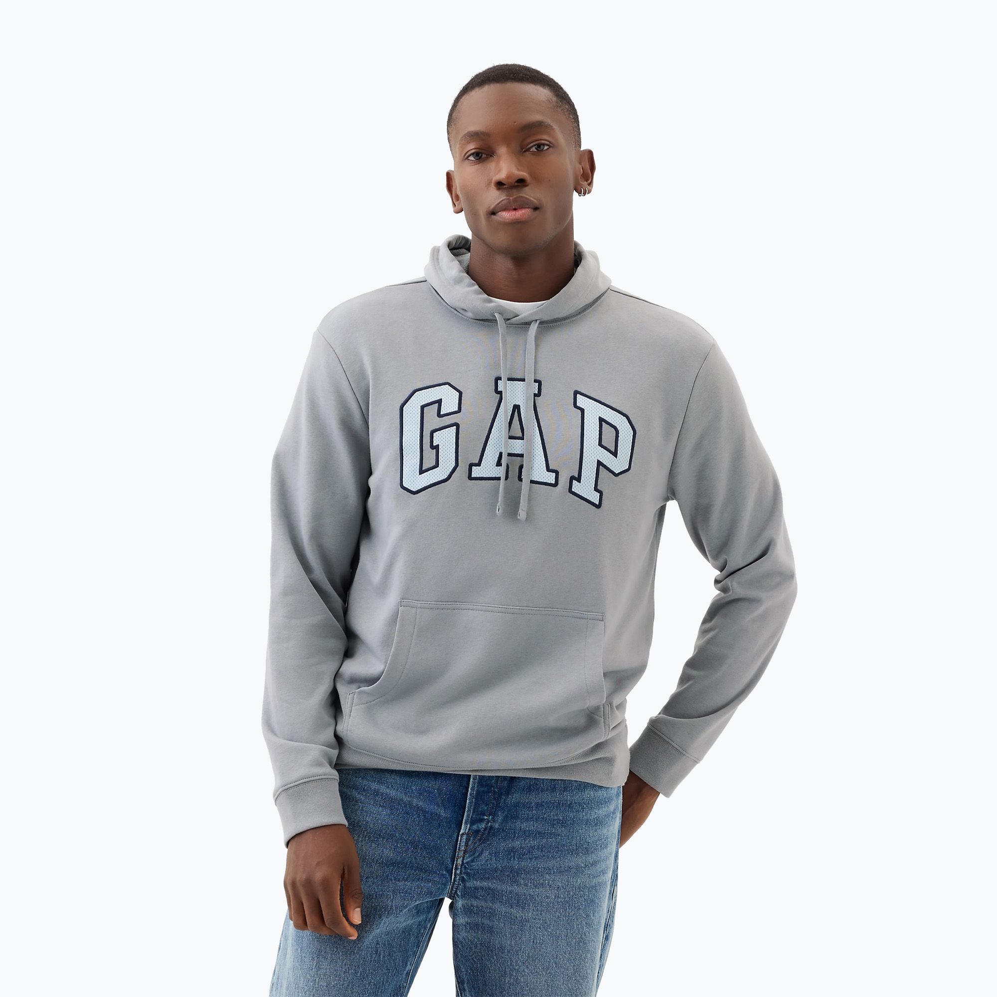 Bluza męska GAP Heritage Crewneck Logo storm cloud 