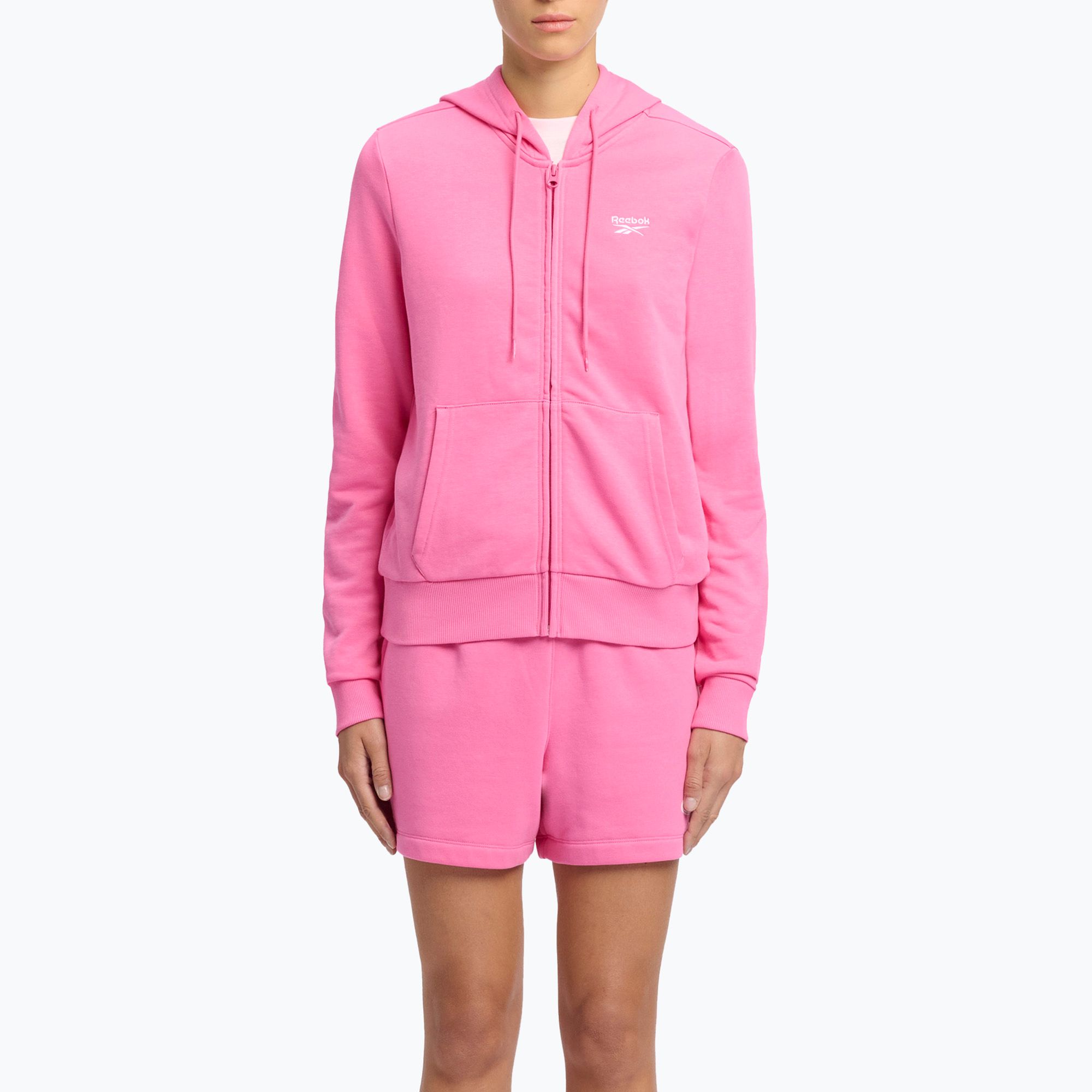 Bluza damska Reebok Small Logo French Terry FZ true pink 