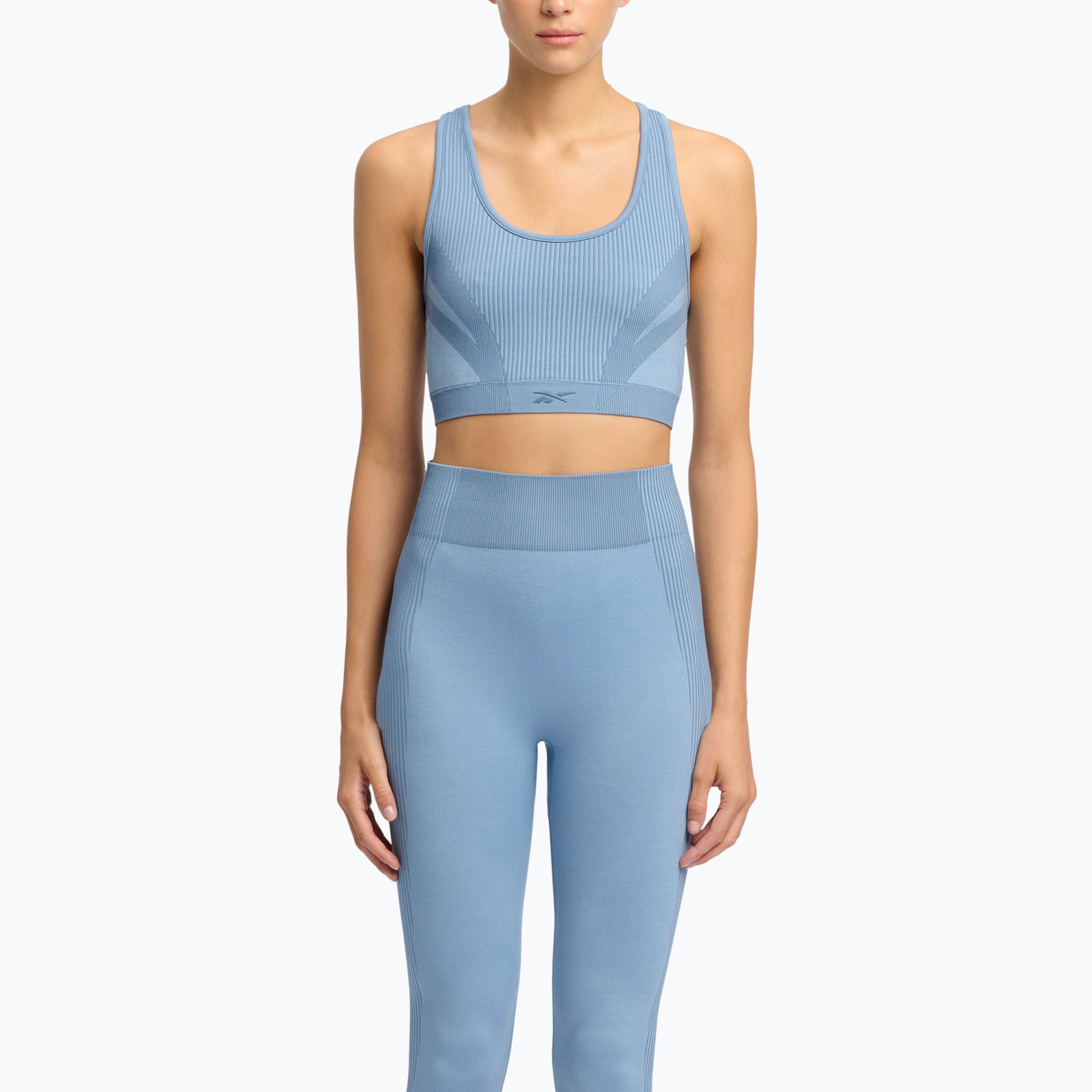Biustonosz treningowy damski Reebok Rbk Lab Seamless upgrade blue 