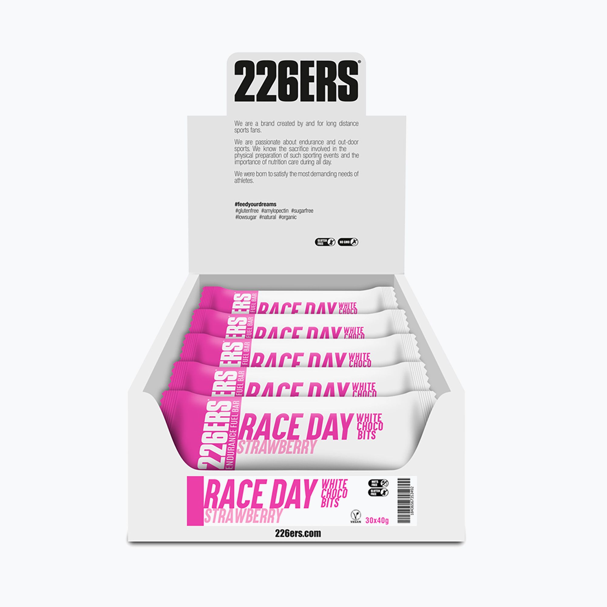 Zestaw batonów energetycznych 226ERS Race Day Choco 30 szt. x 40 g truskawka 
