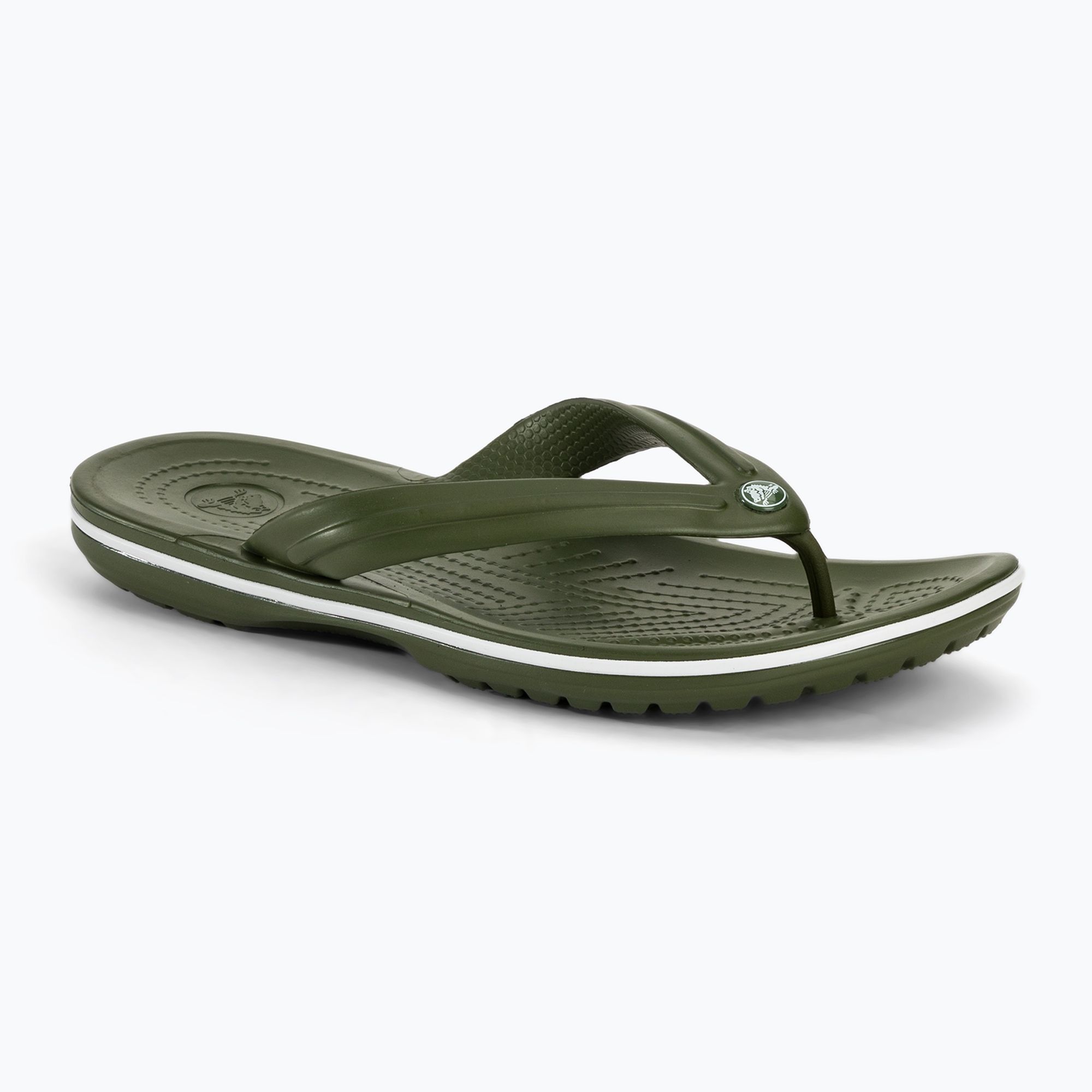 Japonki Crocs Crocband Flip army green/white 