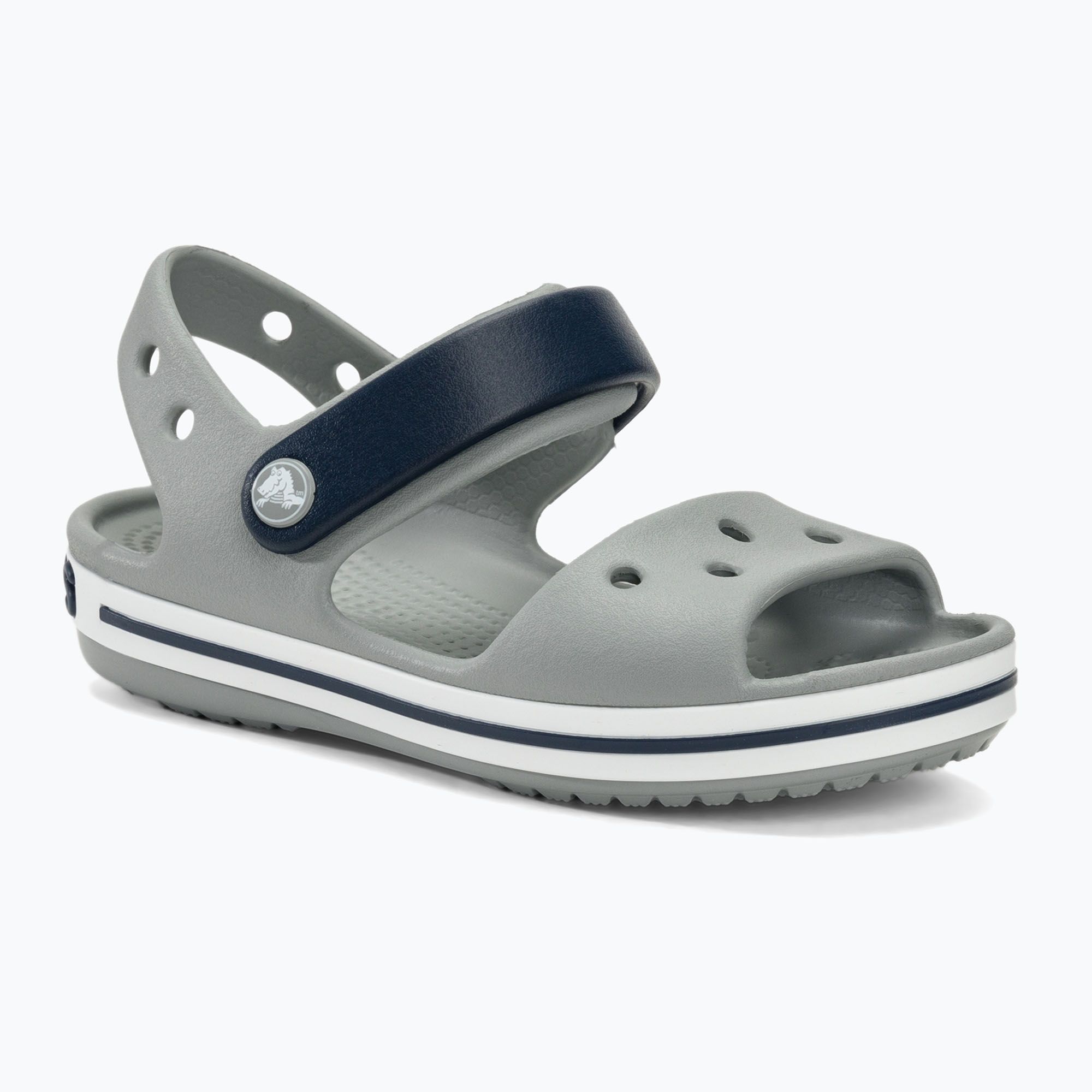Sandały dziecięce Crocs Crocband Sandal Kids light grey/navy 