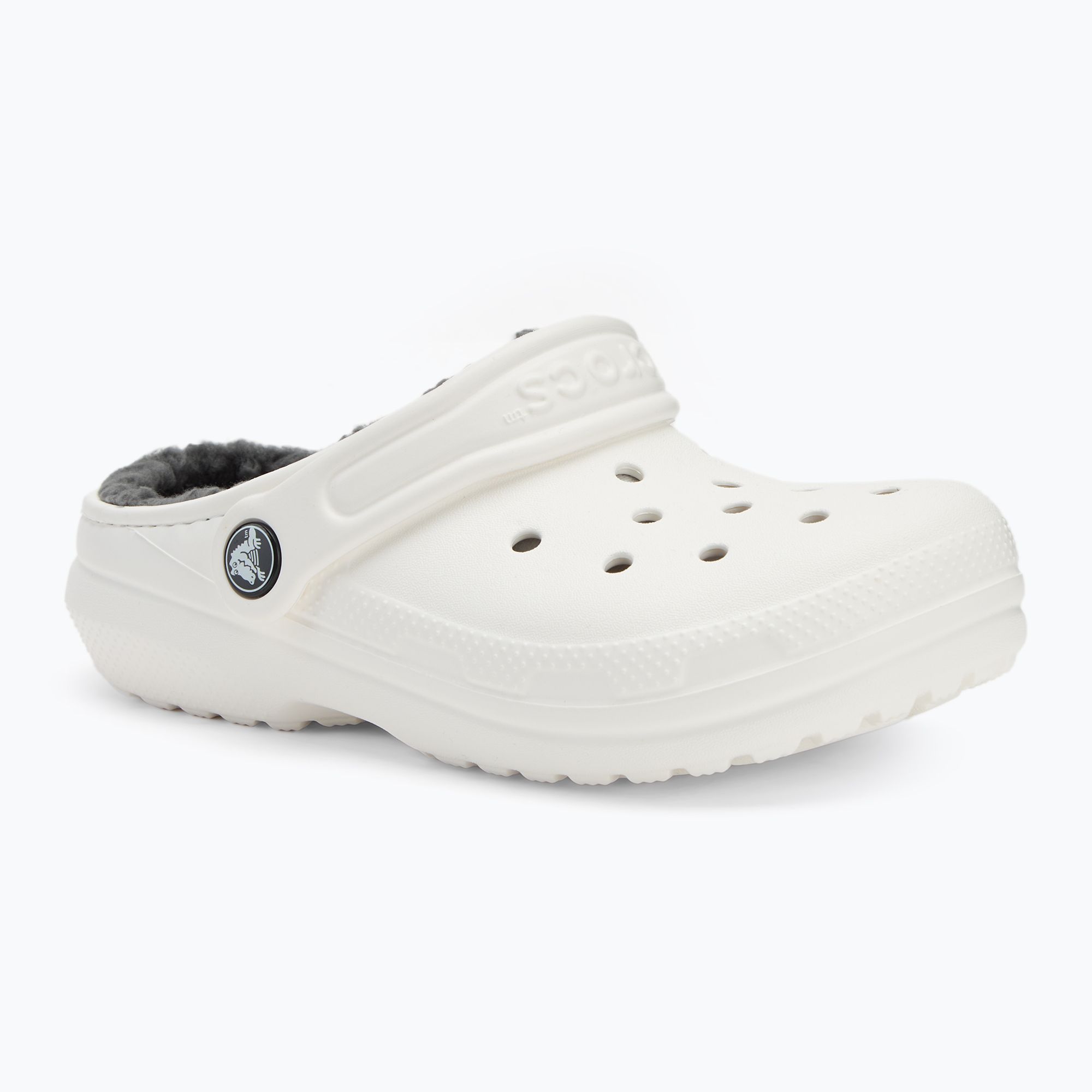 Klapki dziecięce Crocs Classic Lined Clog Kids white/grey 
