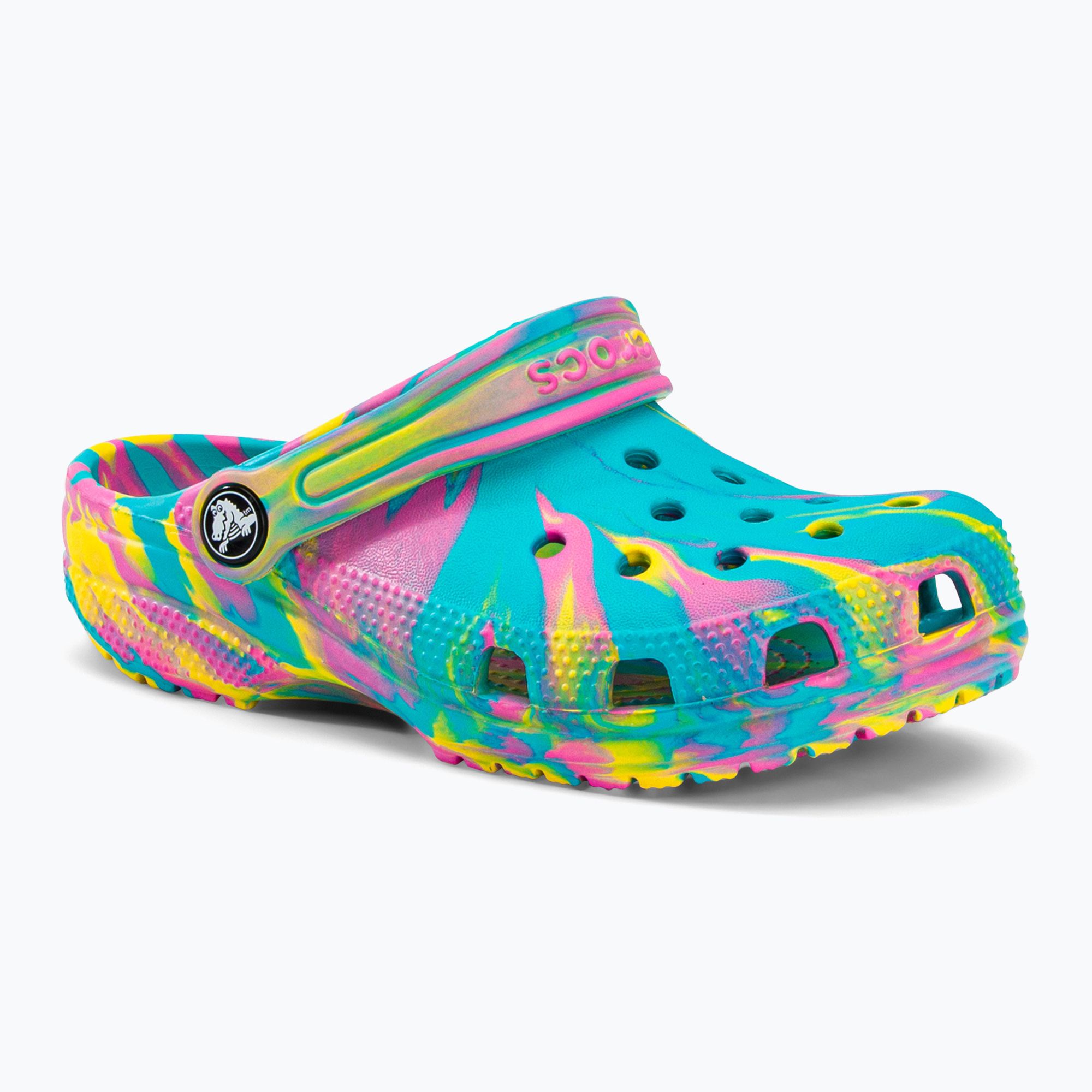 Klapki dziecięce Crocs Classic Marbled Clog Kids digital aqua/multi 