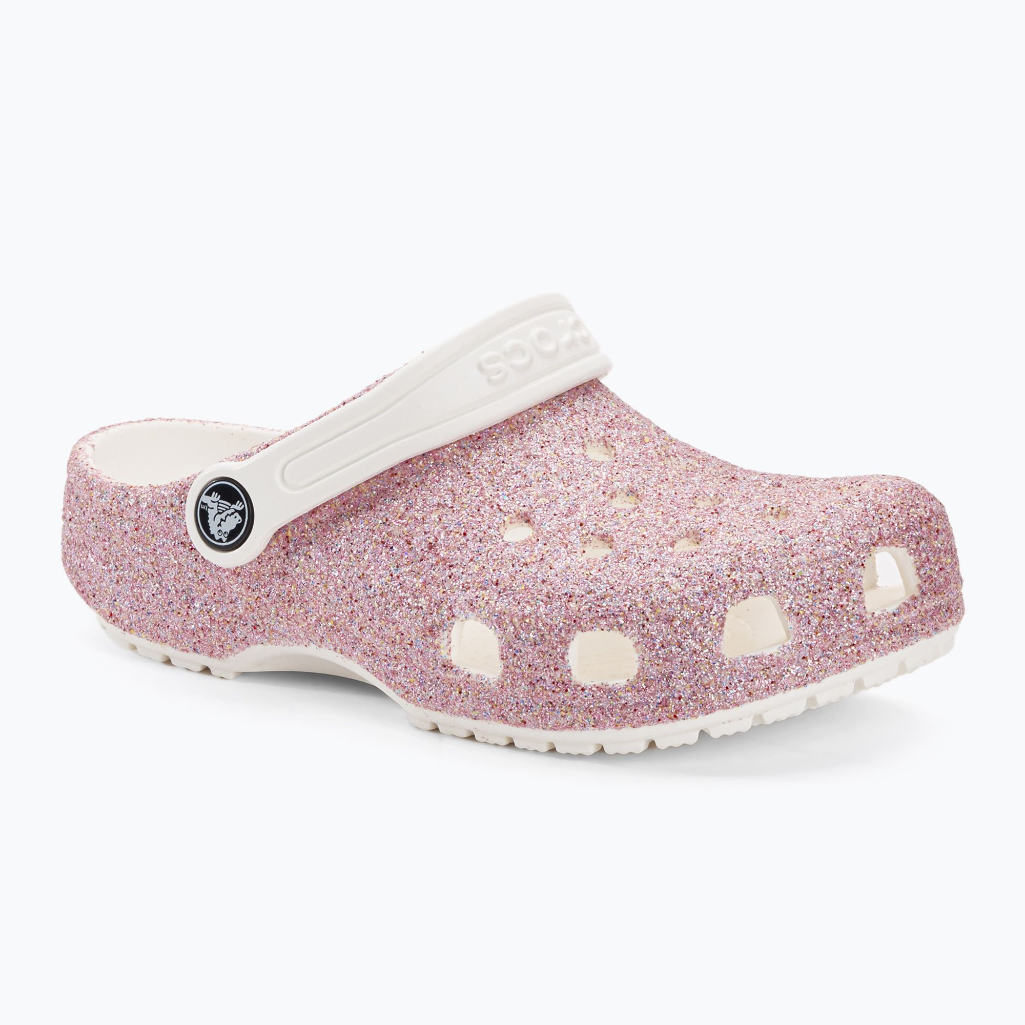Klapki dziecięce Crocs Classic Glitter Clog Kids white/rainbow 